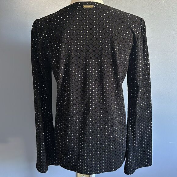 Michael Michael Kors Bell Sleeve Gold Dot Blouse! - Picture 5 of 14